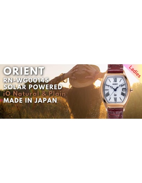 solar mujer Orient iO Natural & Plain RN-WG0014S JDM 24.1mm cristal de zafiro